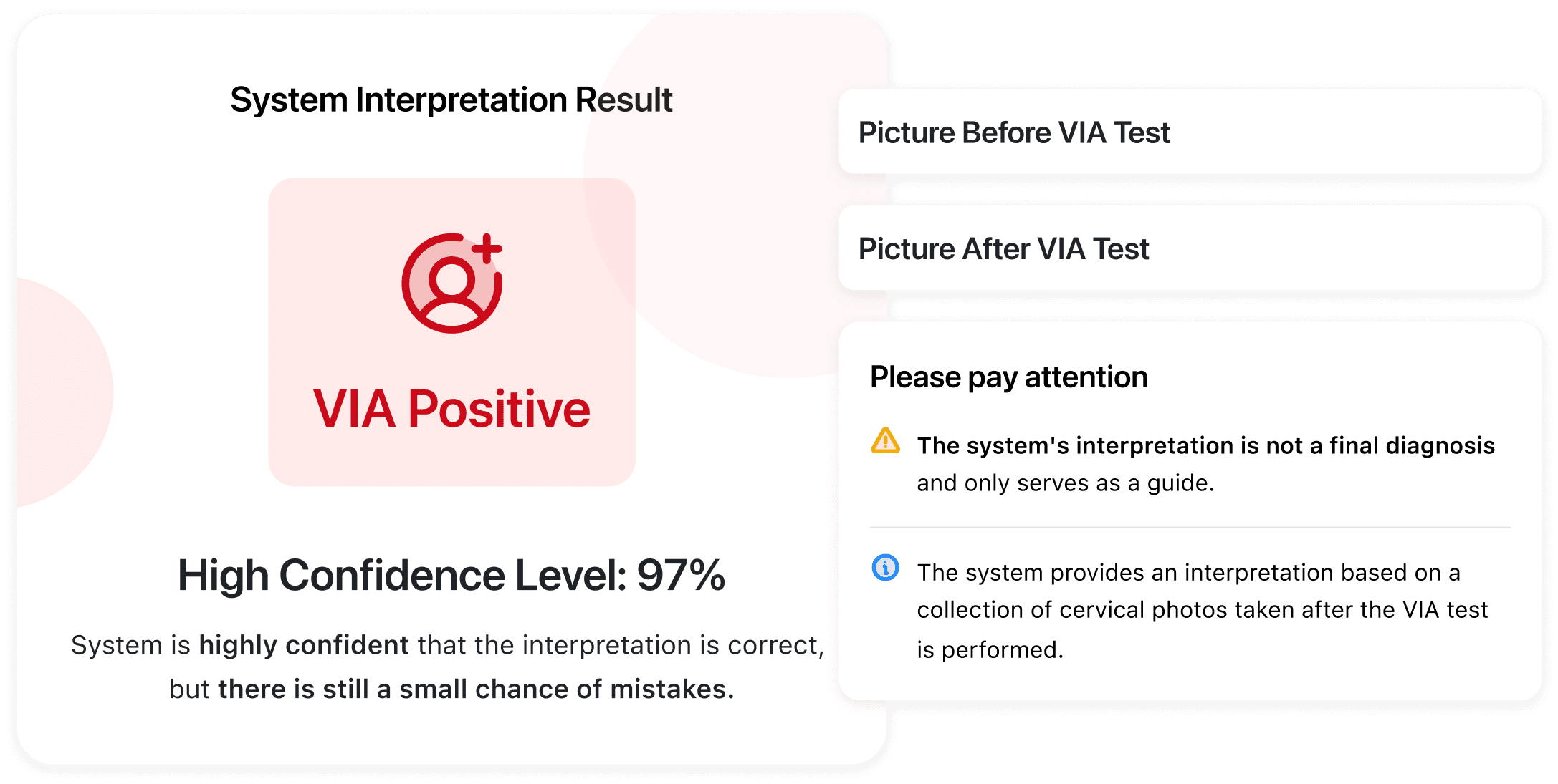 Healthcare worker using HerLens for VIA test analysis